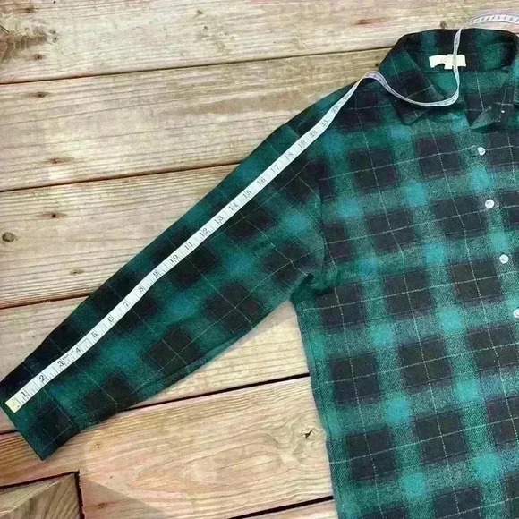 Love Notes women’s long sleeved button up plaid shirt size small - Picture 7 of 10